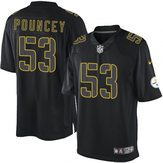 Youth Nike Pittsburgh Steelers 53 Maurkice Pouncey Limited Black Impact NFL Jersey