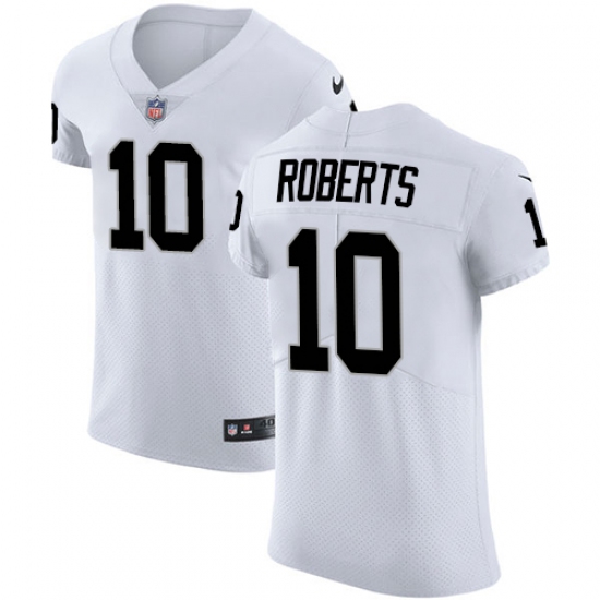 Men's Nike Oakland Raiders 10 Seth Roberts White Vapor Untouchable Elite Player NFL Jersey