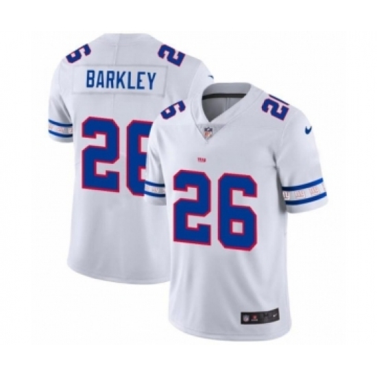 Men's New York Giants 26 Saquon Barkley White Team Logo Cool Edition Jersey