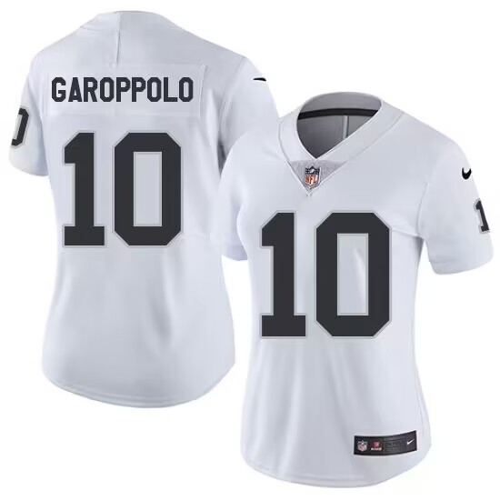 Women's Las Vegas Raiders 10 Jimmy Garoppolo White 2023 F.U.S.E Vapor Untouchable Stitched Football Jersey