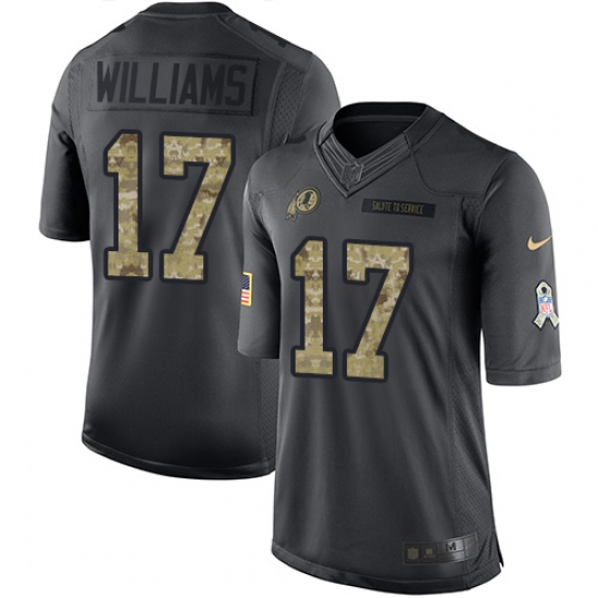 Men's Nike Washington Redskins 17 Doug Williams Limited Black 2016 Salute to Service NFL Jersey