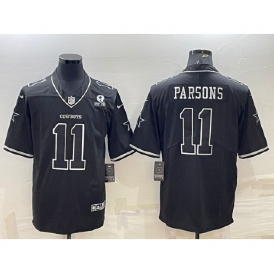 Men's Dallas Cowboys 11 Micah Parsons Black With 1960 Patch Limited Stitched Football Jersey