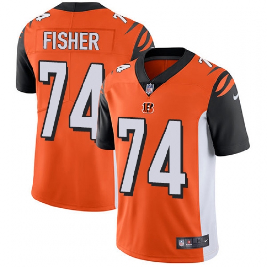 Men's Nike Cincinnati Bengals 74 Jake Fisher Vapor Untouchable Limited Orange Alternate NFL Jersey