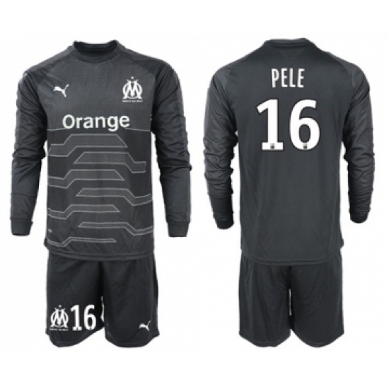 Marseille 16 Pele Black Goalkeeper Long Sleeves Soccer Club Jersey