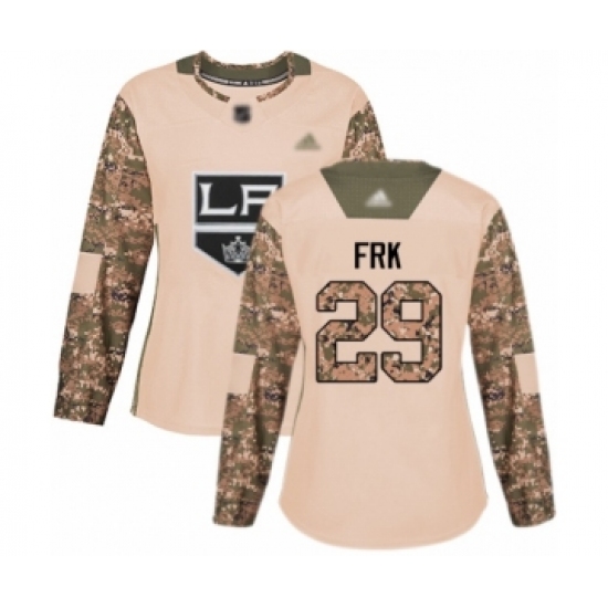 Women's Los Angeles Kings 29 Martin Frk Authentic Camo Veterans Day Practice Hockey Jersey