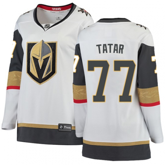 Women's Vegas Golden Knights 77 Tomas Tatar Authentic White Away Fanatics Branded Breakaway NHL Jersey