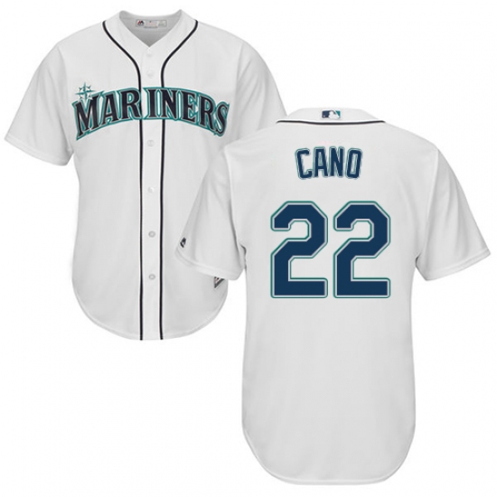 Youth Majestic Seattle Mariners 22 Robinson Cano Authentic White Home Cool Base MLB Jersey
