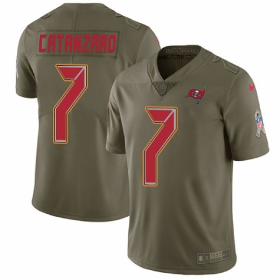 Men's Nike Tampa Bay Buccaneers 7 Chandler Catanzaro Limited Olive 2017 Salute to Service NFL Jersey