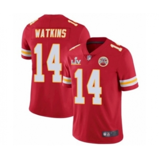 Men's Kansas City Chiefs 14 Sammy Watkins Red 2021 Super Bowl LV Jersey