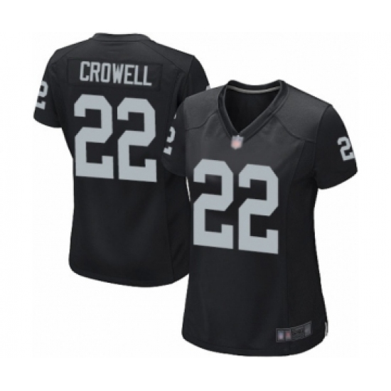 Women's Oakland Raiders 22 Isaiah Crowell Game Black Team Color Football Jersey
