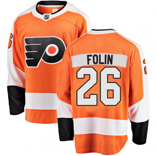 Youth Philadelphia Flyers 26 Christian Folin Fanatics Branded Orange Home Breakaway NHL Jersey