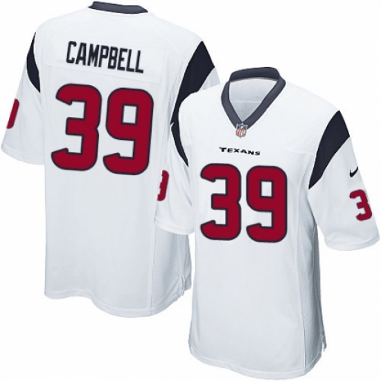 Men's Nike Houston Texans 39 Ibraheim Campbell Game White NFL Jersey