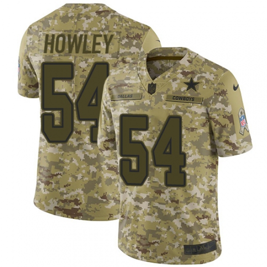 Youth Nike Dallas Cowboys 54 Chuck Howley Limited Camo 2018 Salute to Service NFL Jersey