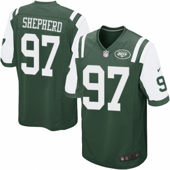 Men's Nike New York Jets 97 Nathan Shepherd Game Green Team Color NFL Jersey