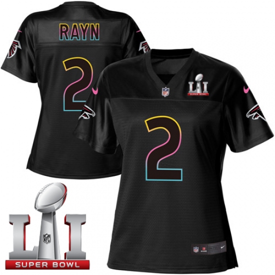 Women's Nike Atlanta Falcons 2 Matt Ryan Game Black Fashion Super Bowl LI 51 NFL Jersey
