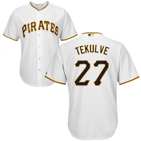 Youth Majestic Pittsburgh Pirates 27 Kent Tekulve Authentic White Home Cool Base MLB Jersey