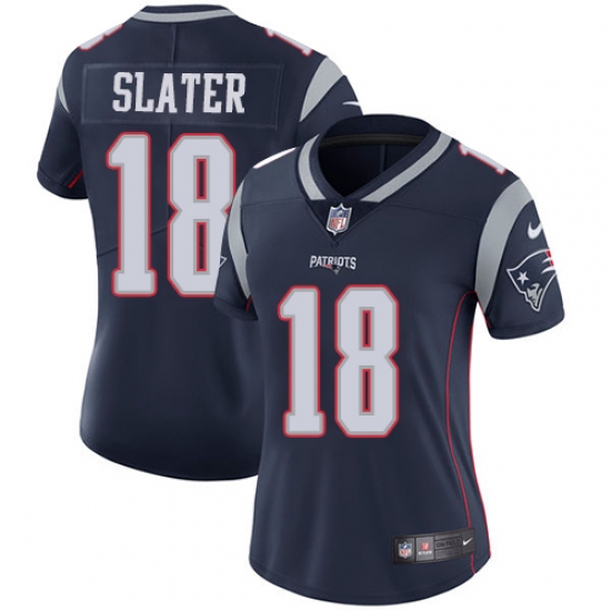 Women's Nike New England Patriots 18 Matthew Slater Navy Blue Team Color Vapor Untouchable Limited Player NFL Jersey