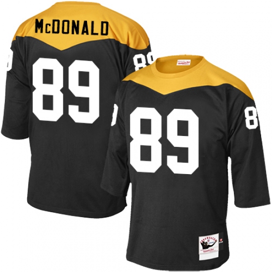 Men's Mitchell and Ness Pittsburgh Steelers 89 Vance McDonald Elite Black 1967 Home Throwback NFL Jersey