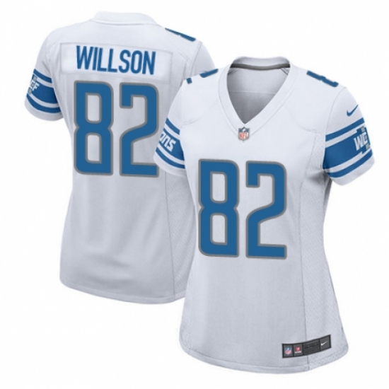 Women's Nike Detroit Lions 82 Luke Willson Game White NFL Jersey