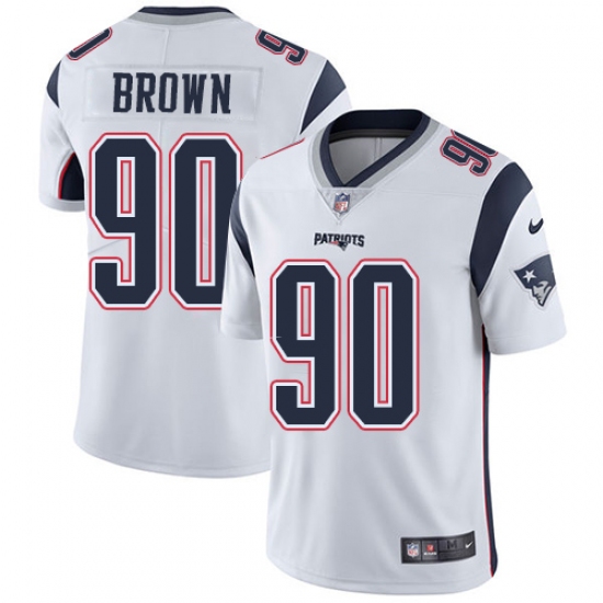 Men's Nike New England Patriots 90 Malcom Brown White Vapor Untouchable Limited Player NFL Jersey