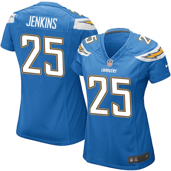 Women's Nike Los Angeles Chargers 25 Rayshawn Jenkins Game Electric Blue Alternate NFL Jersey