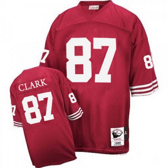 Mitchell and Ness San Francisco 49ers 87 Dwight Clark Authentic Red NFL Jersey