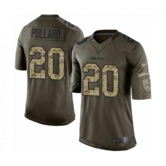 Youth Dallas Cowboys 20 Tony Pollard Limited Green Salute to Service Football Jersey