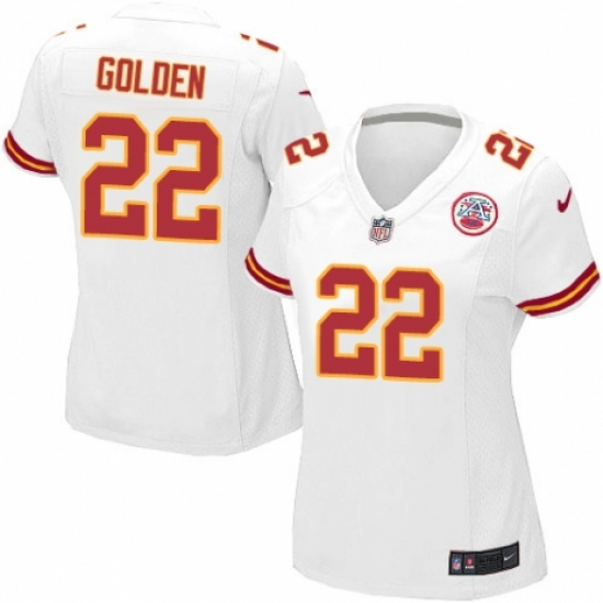 Women's Nike Kansas City Chiefs 22 Robert Golden Game White NFL Jersey