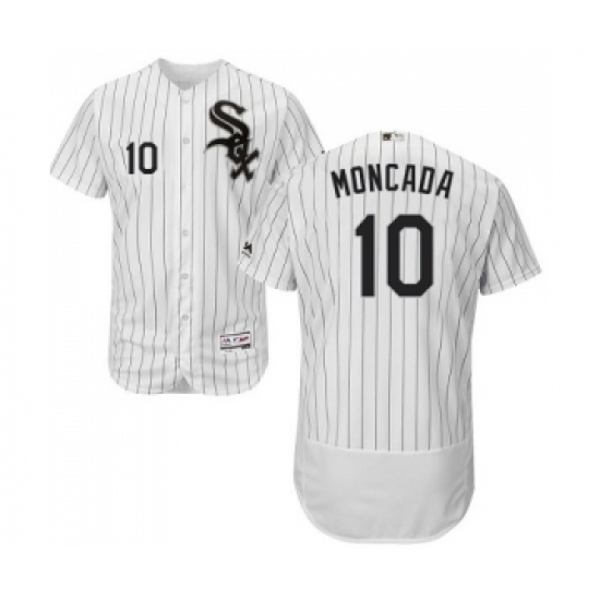 Men's Majestic Chicago White Sox 10 Yoan Moncada White Home Flex Base Authentic Collection MLB Jerseys