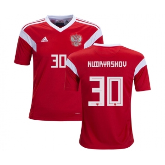 Russia 30 Kudryashov Home Kid Soccer Country Jersey