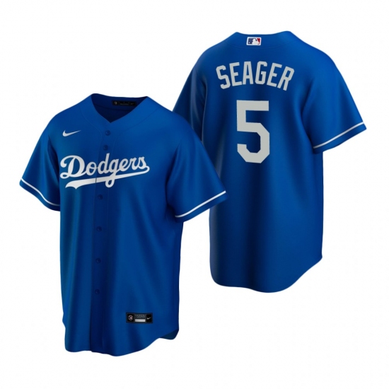 Men's Nike Los Angeles Dodgers 5 Corey Seager Royal Alternate Stitched Baseball Jersey