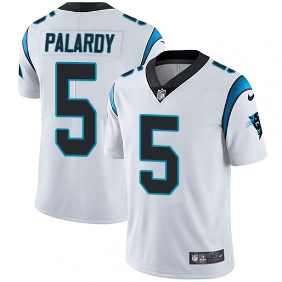 Men's Nike Carolina Panthers 5 Michael Palardy White Vapor Untouchable Limited Player NFL Jersey