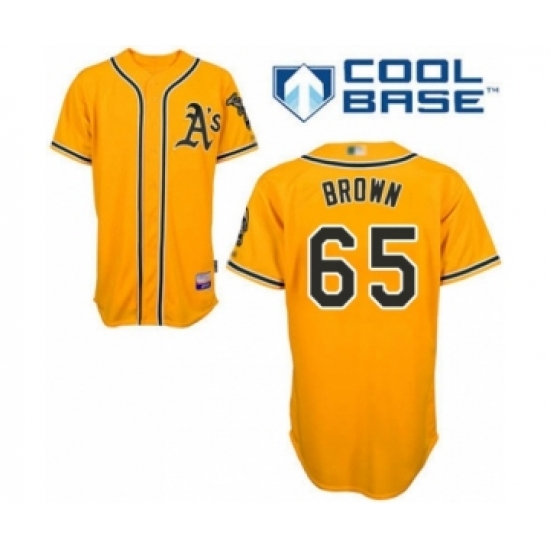 Youth Oakland Athletics 65 Seth Brown Authentic Gold Alternate 2 Cool Base Baseball Player Jersey