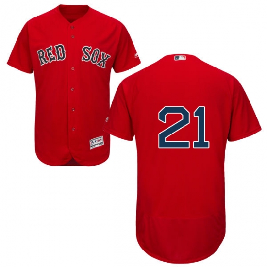 Men's Majestic Boston Red Sox 21 Roger Clemens Red Flexbase Authentic Collection MLB Jersey