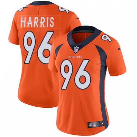 Women's Nike Denver Broncos 96 Shelby Harris Orange Team Color Vapor Untouchable Elite Player NFL Jersey