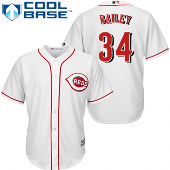 Youth Majestic Cincinnati Reds 34 Homer Bailey Authentic White Home Cool Base MLB Jersey