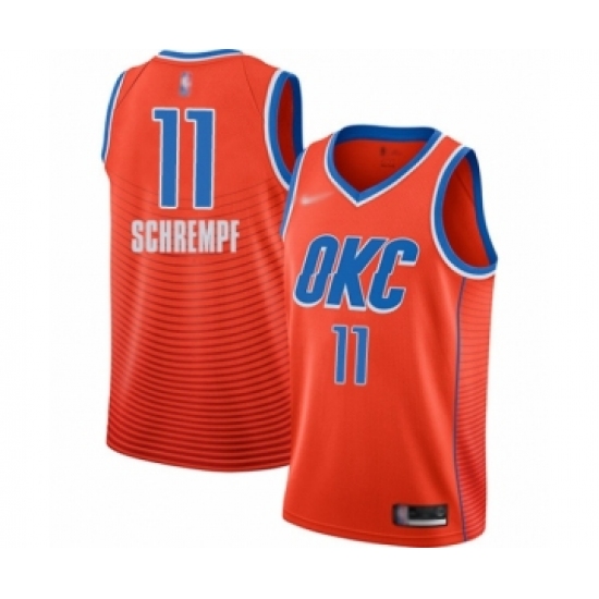 Men's Oklahoma City Thunder 11 Detlef Schrempf Authentic Orange Finished Basketball Jersey - Statement Edition