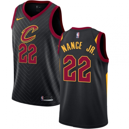 Men's Nike Cleveland Cavaliers 22 Larry Nance Jr. Swingman Black NBA Jersey Statement Edition
