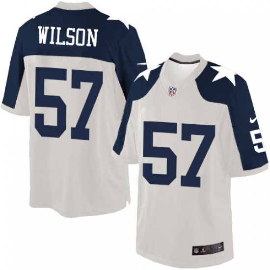 Men's Nike Dallas Cowboys 57 Damien Wilson Limited White Throwback Alternate NFL Jersey