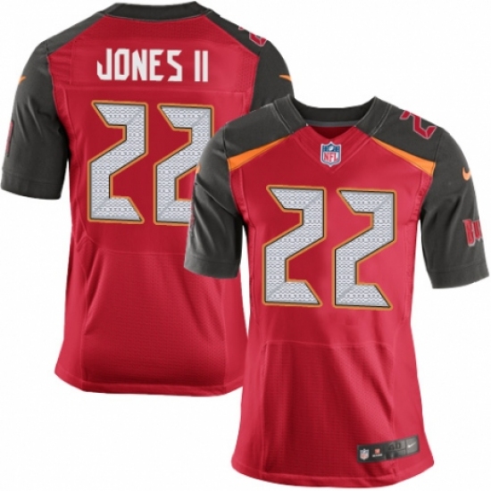 Men's Nike Tampa Bay Buccaneers 22 Ronald Jones II Elite Red Team Color NFL Jersey