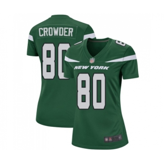 Women's New York Jets 80 Jamison Crowder Game Green Team Color Football Jersey