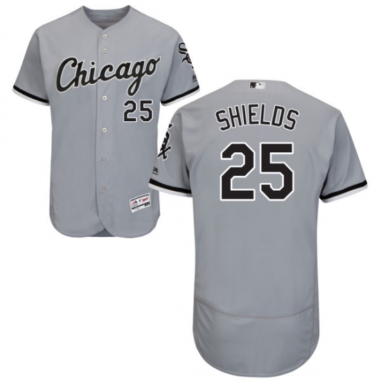 Men's Majestic Chicago White Sox 33 James Shields Grey Road Flex Base Authentic Collection MLB Jersey