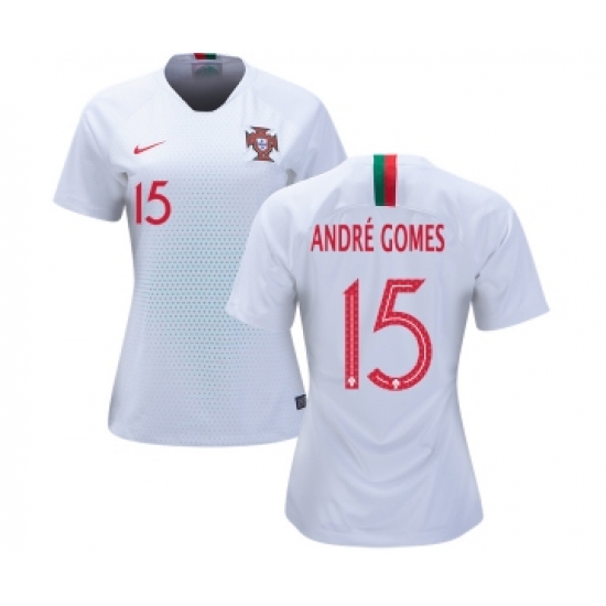 Women's Portugal 15 Andre Gomes Away Soccer Country Jersey