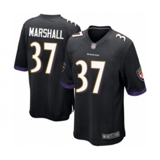 Men's Baltimore Ravens 37 Iman Marshall Game Black Alternate Football Jersey