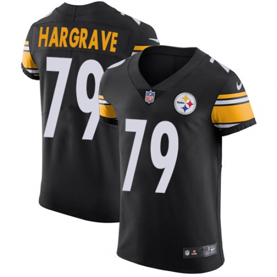 Men's Nike Pittsburgh Steelers 79 Javon Hargrave Black Team Color Vapor Untouchable Elite Player NFL Jersey