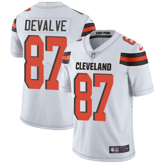 Youth Nike Cleveland Browns 87 Seth DeValve White Vapor Untouchable Limited Player NFL Jersey