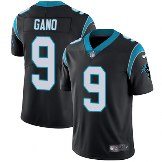Men's Nike Carolina Panthers 9 Graham Gano Black Team Color Vapor Untouchable Limited Player NFL Jersey