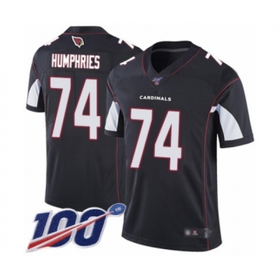Men's Arizona Cardinals 74 D.J. Humphries Black Alternate Vapor Untouchable Limited Player 100th Season Football Jersey