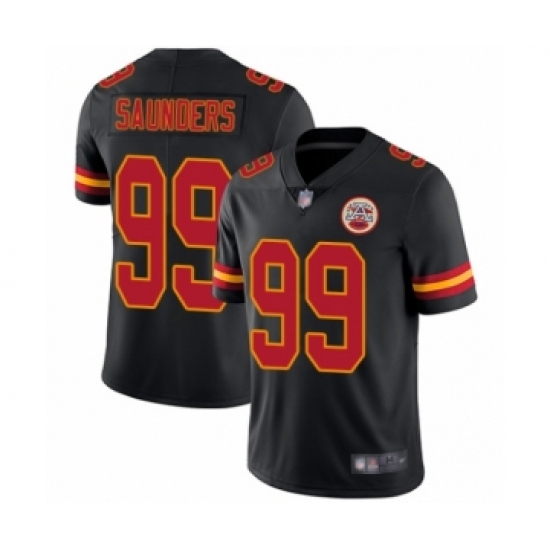 Men's Kansas City Chiefs 99 Khalen Saunders Limited Black Rush Vapor Untouchable Football Jersey