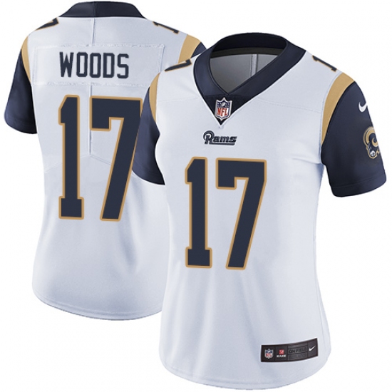 Women's Nike Los Angeles Rams 17 Robert Woods White Vapor Untouchable Limited Player NFL Jersey